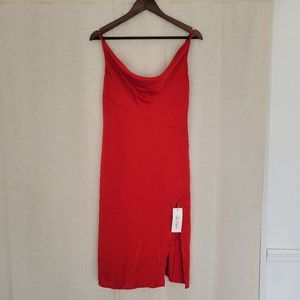 Red silk dress